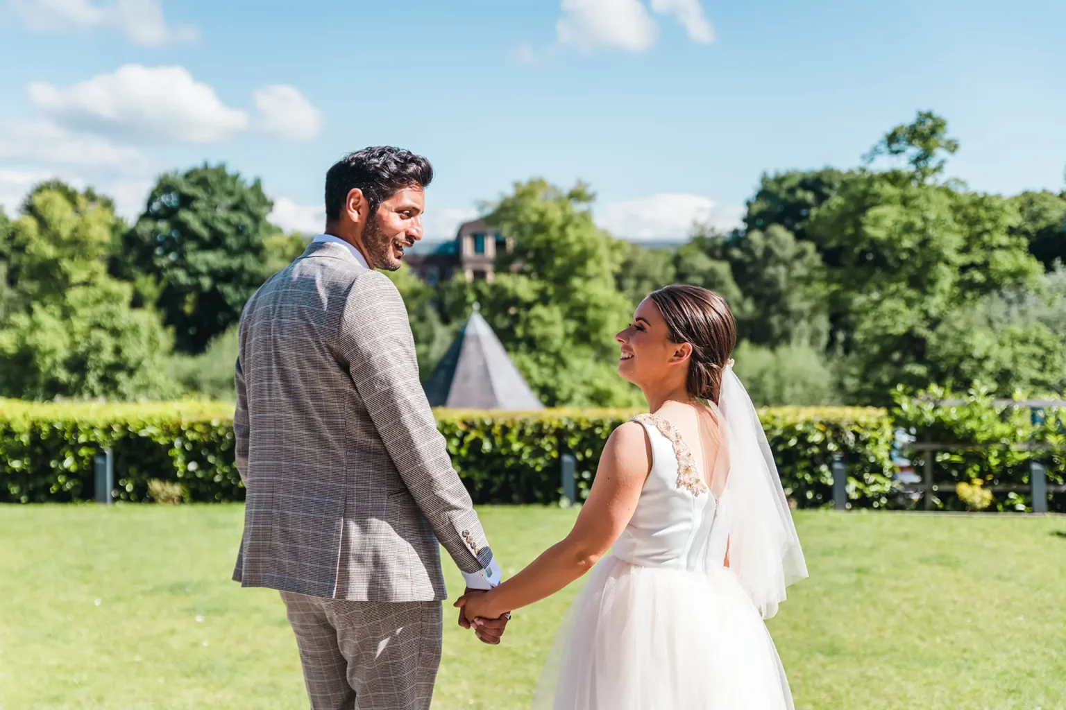 Old Palace Chester Summer Bride and Groom