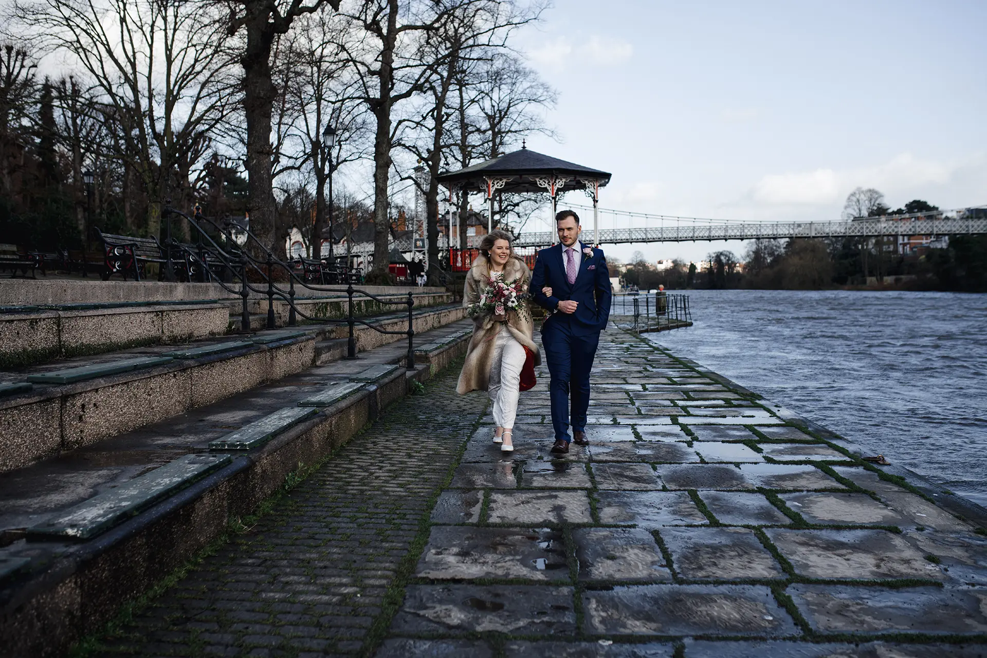 old palace chester winter wedding photo opportunity