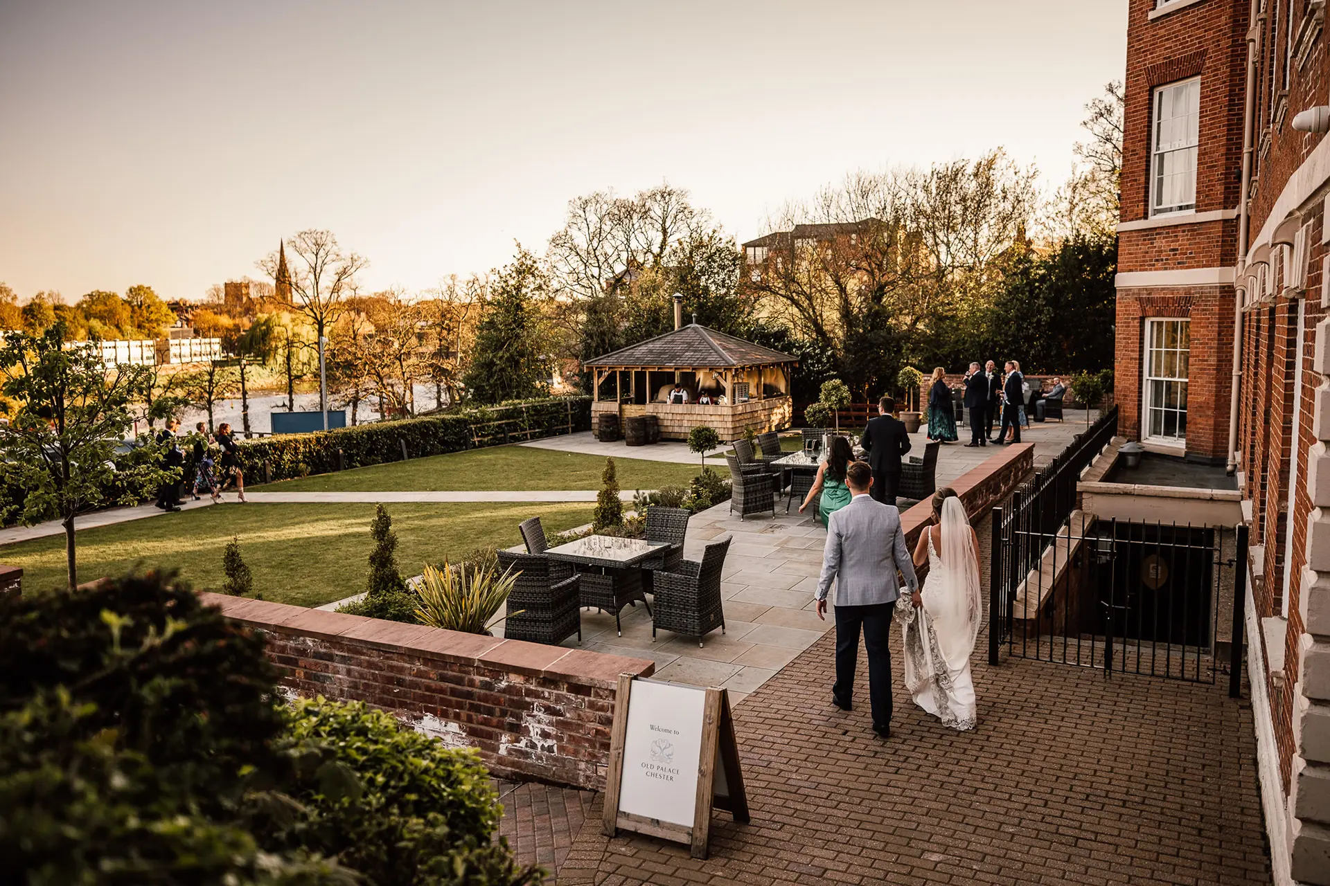 old palace chester outdoor terrace wedding