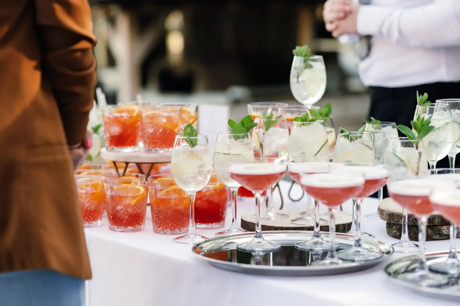 food & drink serving reception drinks