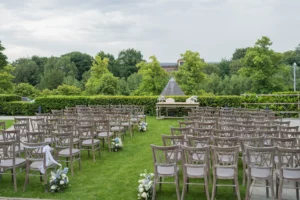 Outdoor wedding ceremony space at Old Palace Chester