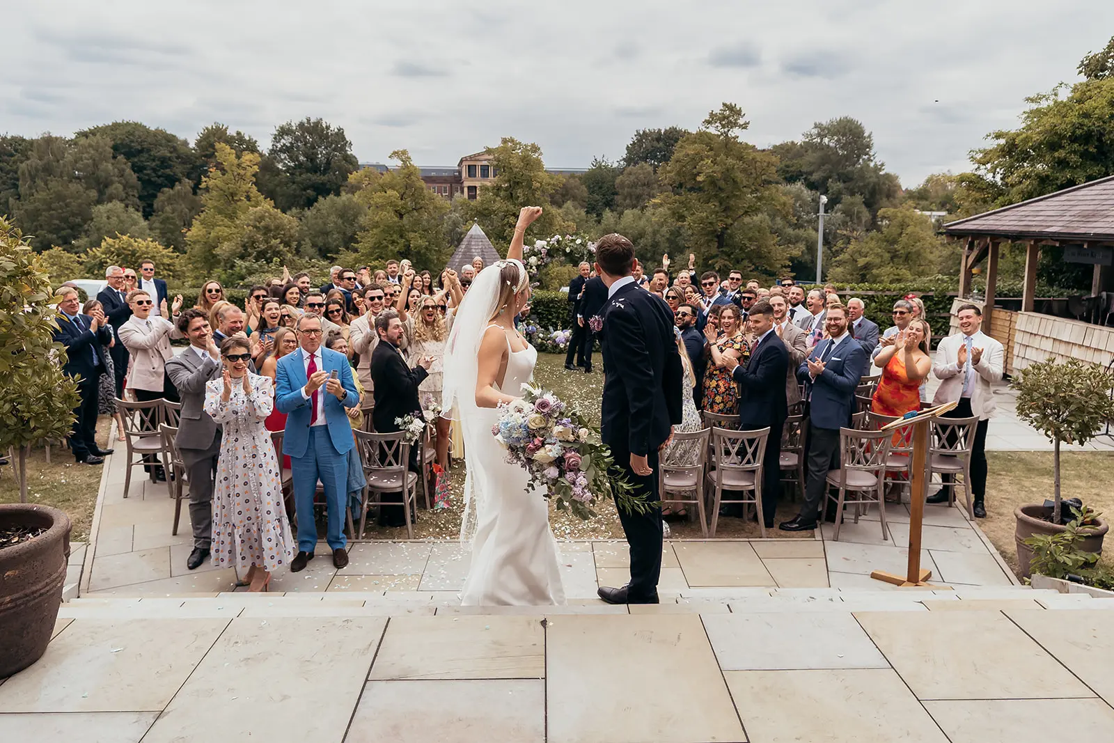Outdoor wedding ceremony at Old Palace Chester