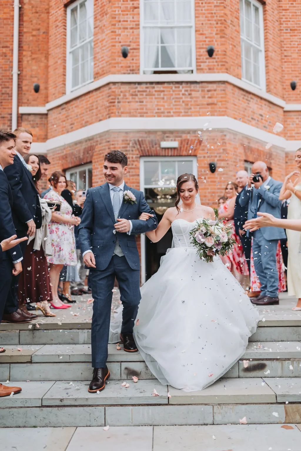Bride and groom just married at Old Palace Chester wedding venue