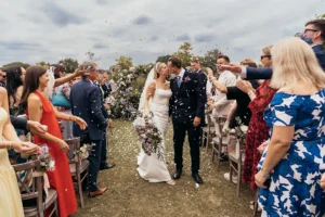 old palace chester outdoor ceremony confetti